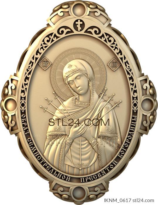 Mini-icon (Seven-shot Icon of the Mother of God, IKNM_0617) 3D models for cnc