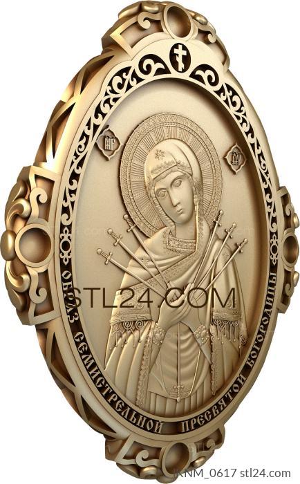 Mini-icon (Seven-shot Icon of the Mother of God, IKNM_0617) 3D models for cnc