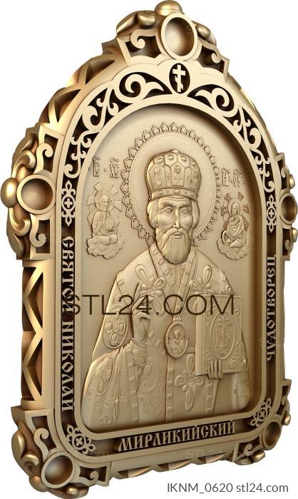 Mini-icon (Saint Nicholas of Myrlikian Wonderworker, IKNM_0620) 3D models for cnc
