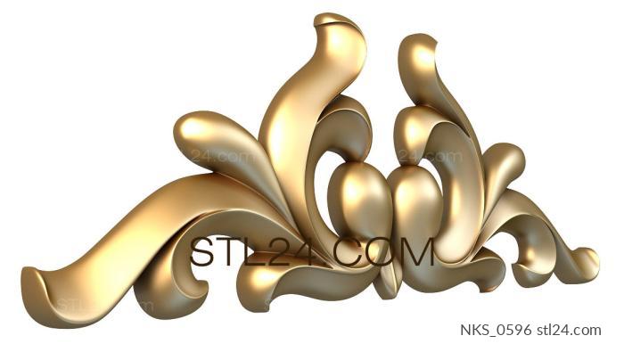 Symmetrycal onlays (Compact curl with rounded plastic in classic style, NKS_0596) 3D models for cnc