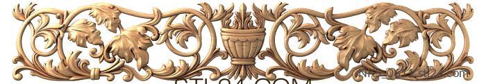 Symmetrycal onlays (Decorative frieze with acanthus leaves and vase in classical style, NKS_0611) 3D models for cnc