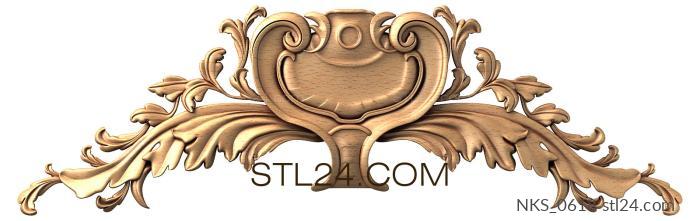 Symmetrycal onlays (Decor with cartouche and acanthus scrolls, NKS_0618) 3D models for cnc