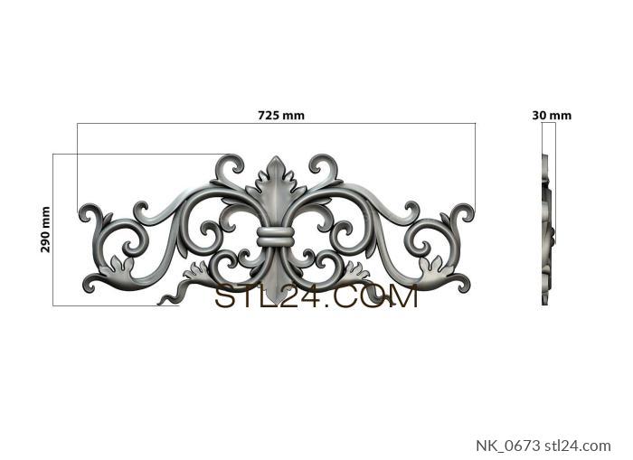 Onlays (Classic scroll ornament with acanthus leaves, NK_0673) 3D models for cnc