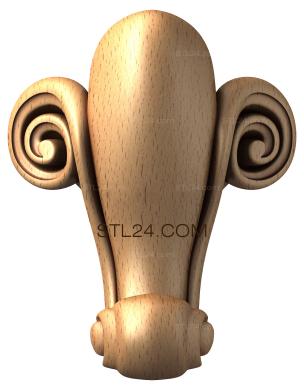 Ножки (NJ_0202) 3D модель для ЧПУ станка