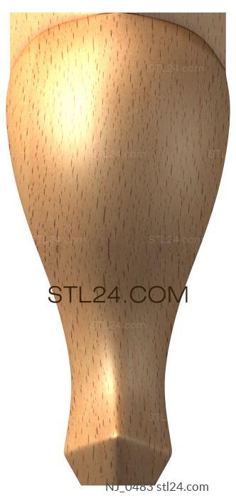 Legs (Smooth teardrop shaped furniture leg, NJ_0483) 3D models for cnc