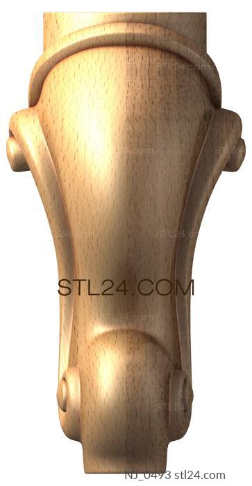 Legs (Massive leg with decorative curls and voluminous shape, NJ_0493) 3D models for cnc