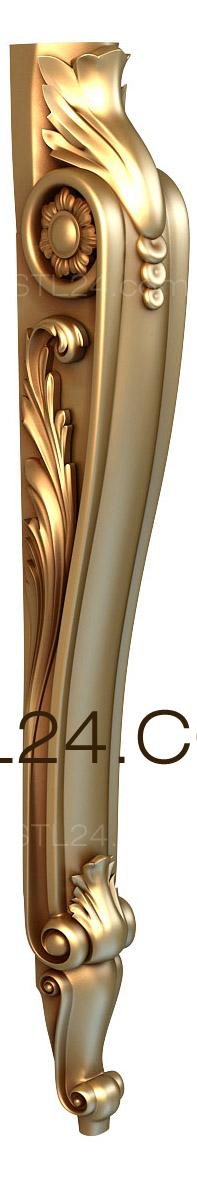 Ножки (3д модель резной фигурной ножки, stl,, NJ_0500) 3D модель для ЧПУ станка