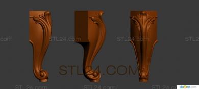 Legs (Carved furniture leg with acanthus scrolls in classical style, NJ_0654) 3D models for cnc