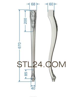Ножки (NJ_0663) 3D модель для ЧПУ станка