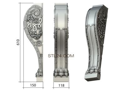 Ножки (NJ_0809) 3D модель для ЧПУ станка