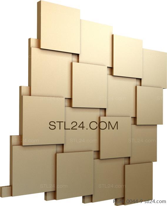 Geometrical panel (PGM_0044-9) 3D models for cnc