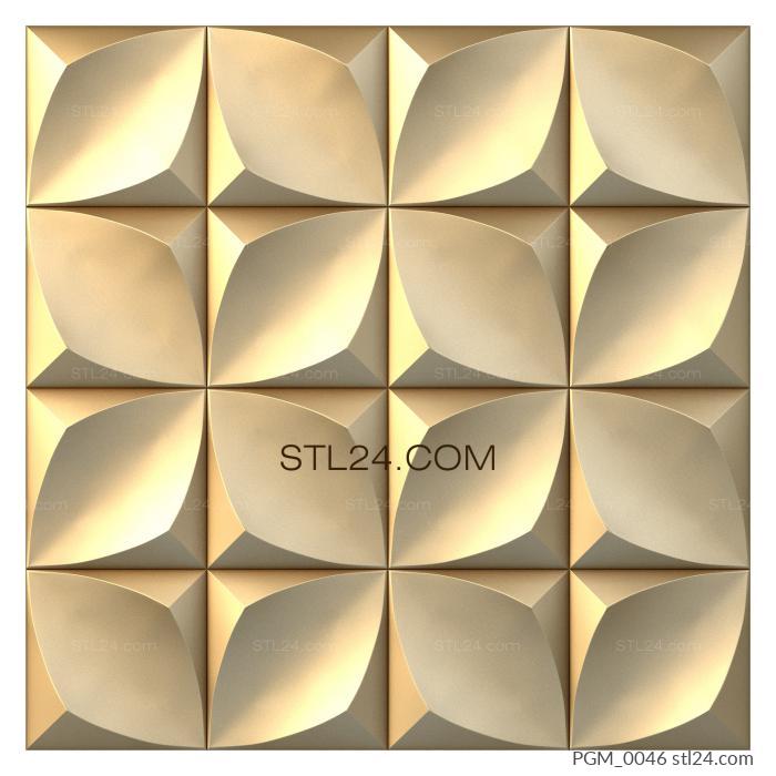 Geometrical panel (PGM_0046) 3D models for cnc
