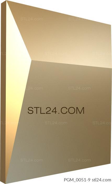 Geometrical panel (PGM_0051-9) 3D models for cnc