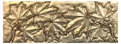 Floral panel (Maple leaves, PRS_0002) 3D models for cnc