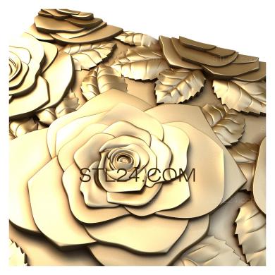 Панели растительные (Розы, PRS_0003) 3D модель для ЧПУ станка