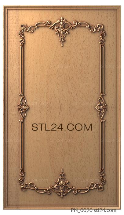 Square panels (PN_0020) 3D models for cnc