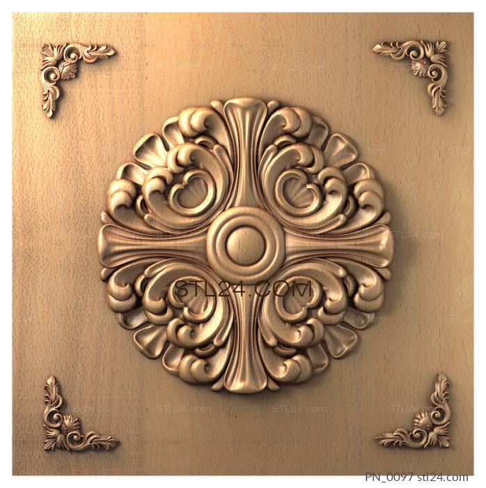 Square panels (PN_0097) 3D models for cnc