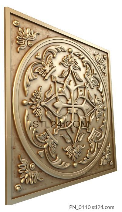 Square panels (PN_0110) 3D models for cnc