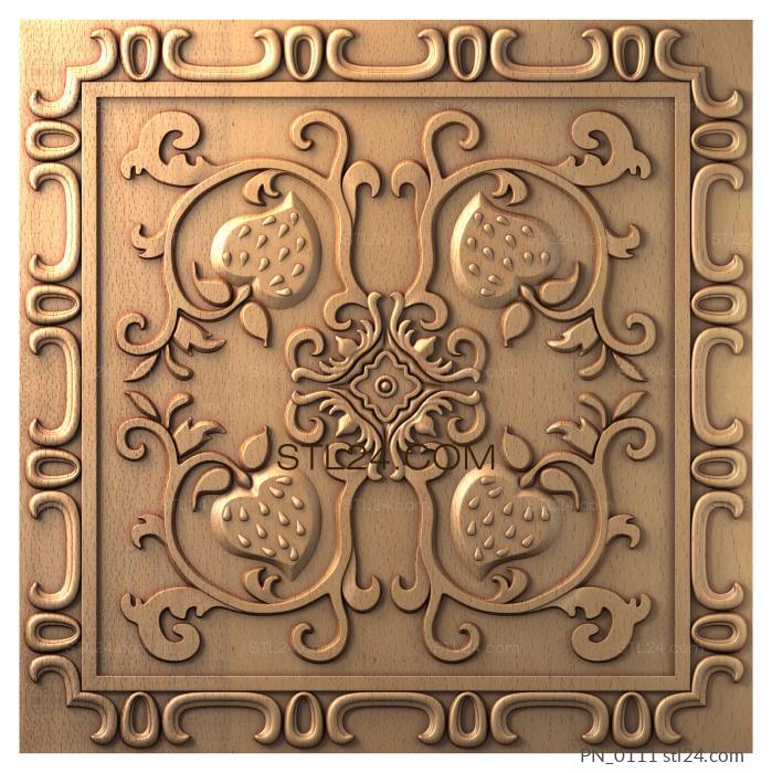Square panels (PN_0111) 3D models for cnc