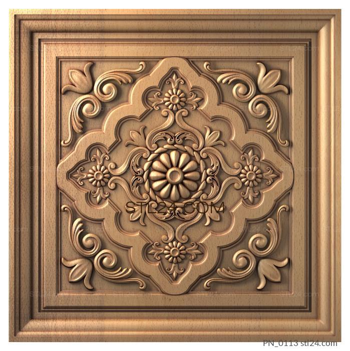 Square panels (PN_0113) 3D models for cnc