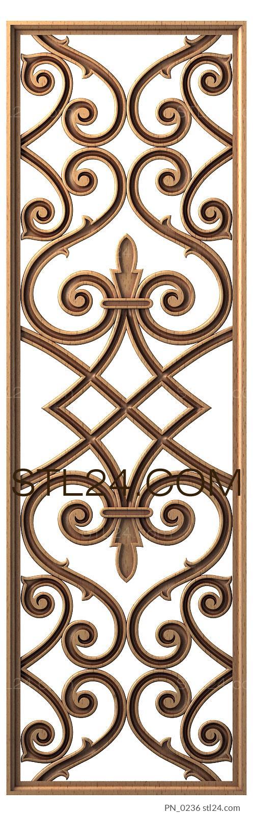 Square panels (3d model of a decorative panel, stl, rectangle, PN_0236) 3D models for cnc