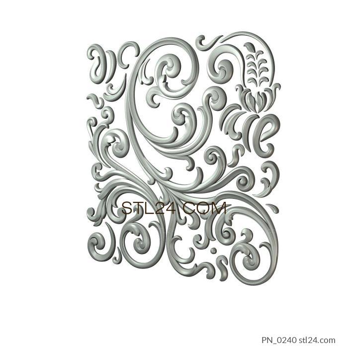 Square panels (3d model of a decorative panel, square, PN_0240) 3D models for cnc