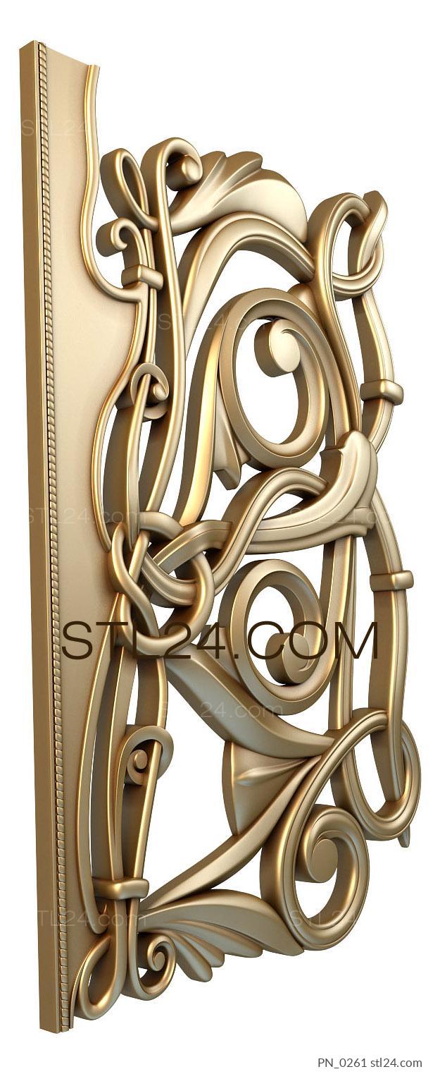 Square panels (PN_0261) 3D models for cnc