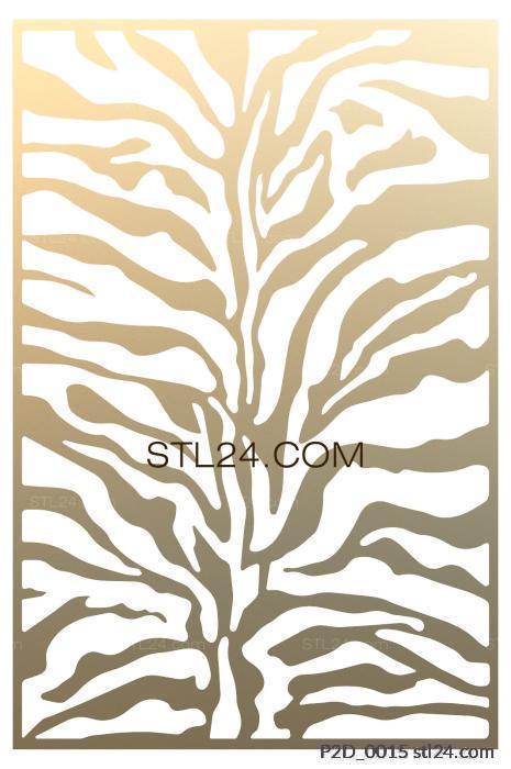 2D panel (Zebra skin, P2D_0015) 3D models for cnc