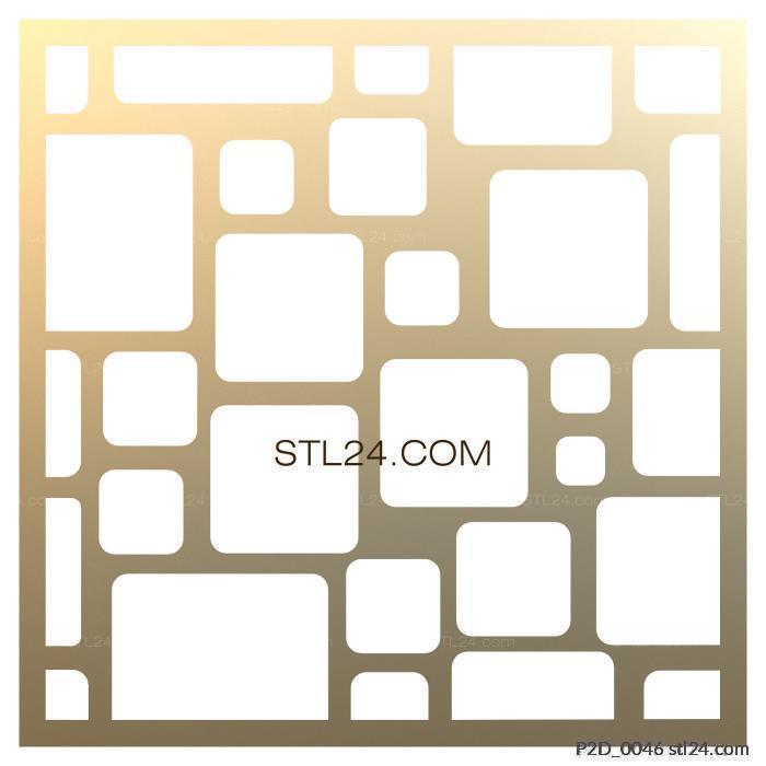 2D panel (Stone wall, P2D_0046) 3D models for cnc