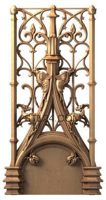 The panel is figured (Gothic stained glass windows, PF_0014) 3D models for cnc