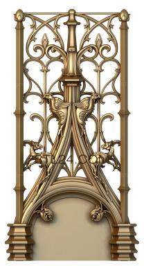 The panel is figured (Gothic stained glass windows, PF_0014) 3D models for cnc