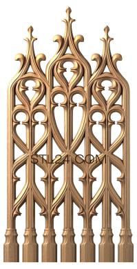 The panel is figured (Gothic lattices, PF_0016) 3D models for cnc