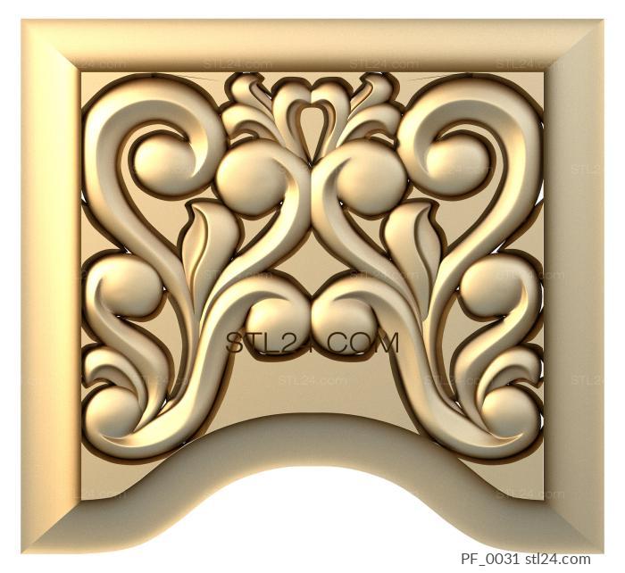 The panel is figured (Tula gingerbread, PF_0031) 3D models for cnc