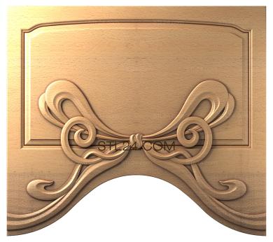 The panel is figured (Carved bow, PF_0035) 3D models for cnc