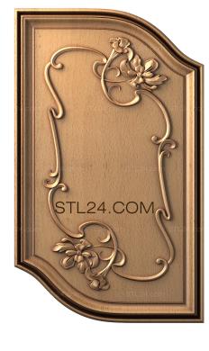 The panel is figured (Flowers and ribbon, PF_0036) 3D models for cnc