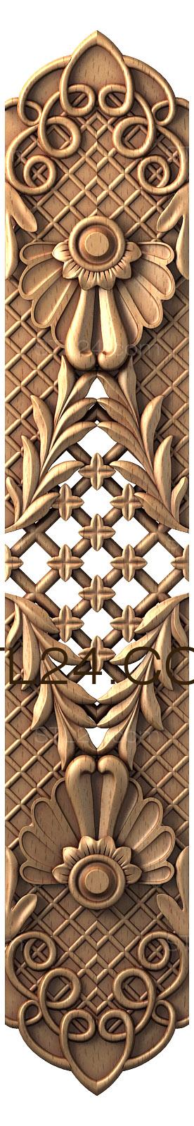 The panel is figured (Grid with daisies, PF_0045) 3D models for cnc