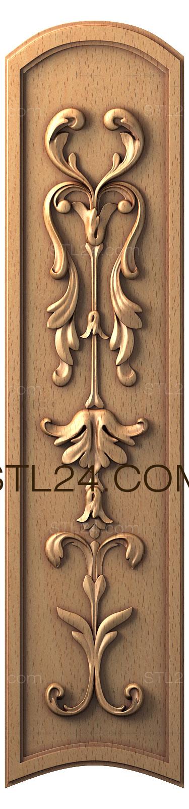 The panel is figured (Carved irises, PF_0046) 3D models for cnc