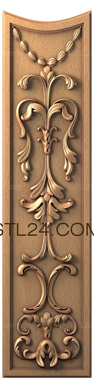 The panel is figured (Carved irises and ribbons, PF_0047) 3D models for cnc