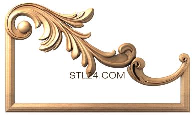 The panel is figured (Carved acanthus leaf, PF_0063) 3D models for cnc
