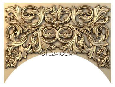 The panel is figured (Acanthus delight, PF_0072) 3D models for cnc