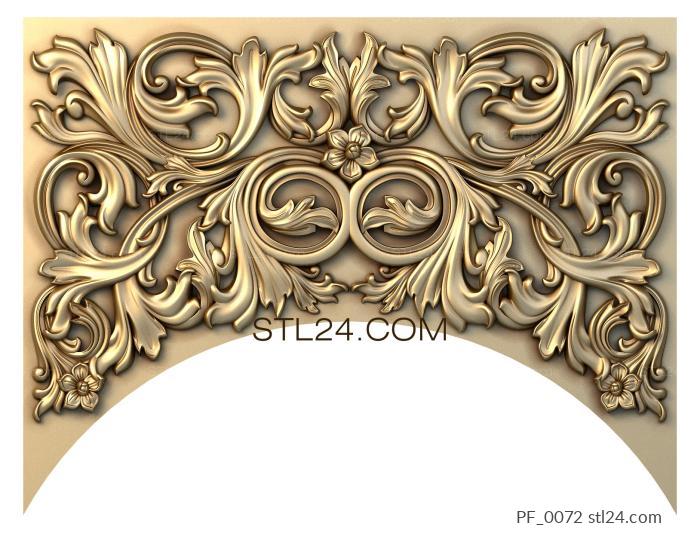 The panel is figured (Acanthus delight, PF_0072) 3D models for cnc