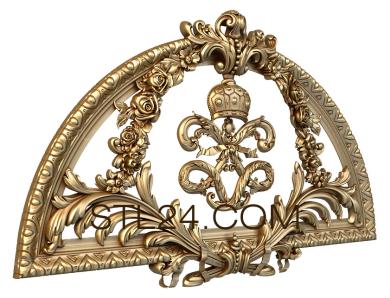 The panel is figured (Crown with monogram-1, PF_0087-1) 3D models for cnc