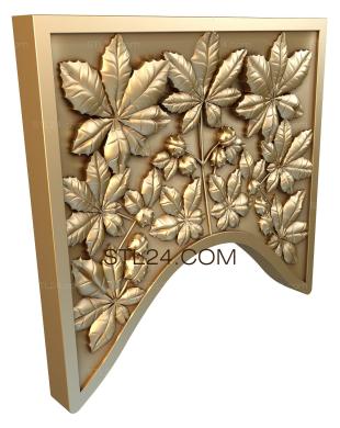 The panel is figured (Chestnut leaves, PF_0091) 3D models for cnc