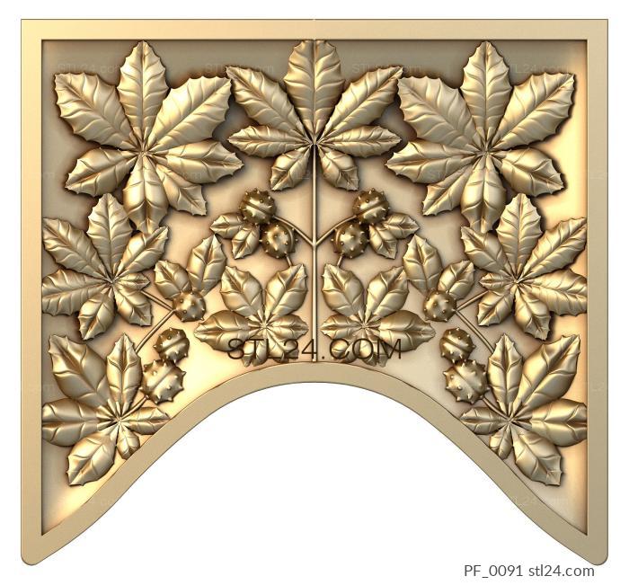 The panel is figured (Chestnut leaves, PF_0091) 3D models for cnc