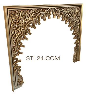 The panel is figured (Ornament in the mosque, PF_0106) 3D models for cnc