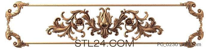 Horisontal panel (3d stl model of carved horizontal panel, PG_0230) 3D models for cnc