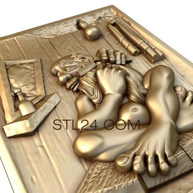 Art panel (Grandfather in the bathhouse, PD_0019) 3D models for cnc