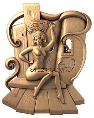 Art panel (The woman in the bathhouse, PD_0020) 3D models for cnc