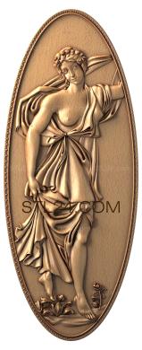 Art panel (The athenian woman, PD_0024) 3D models for cnc