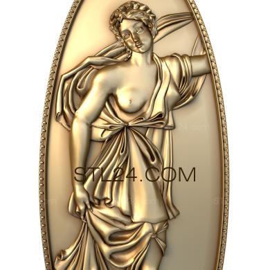 Art panel (The athenian woman, PD_0024) 3D models for cnc